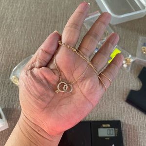 18k Saudi gold necklace 16-18inch adjustable